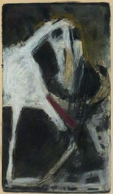 GAON Abstracted Horse Chalk Drawing. Chalk/ pastel and pencil on paper of an abstracted horse 