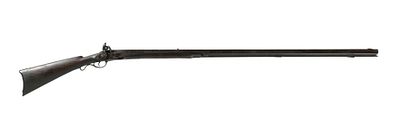 Antique .36 Cal. Half-Stock Flintlock Rifle. Antique American half-stock flintlock rifle 