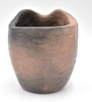 Amanda Swimmer Cherokee Pottery Owl Effigy Pot. 3.75 inches by 4 inches, Signed on bottom, no 