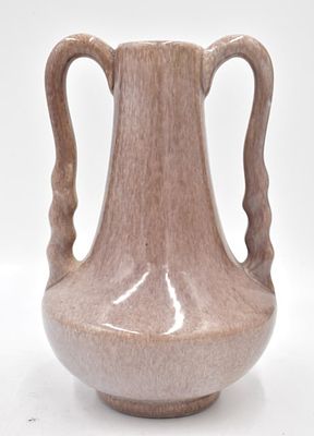 Conder USA Pottery Double Handled Art Vase. 9 inches by 6 inches, marked and No. H-5 on bottom 