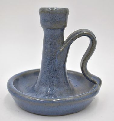 Cleater and Billie Meaders Pottery Candlestick. 4.25 inches by 4.5 inches, signed and dated 1994 