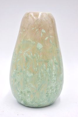 Pisgah Forest Pottery Green Crystalline Glaze Vase. 5.75 inches by 3.5 inches, stamped and dated 