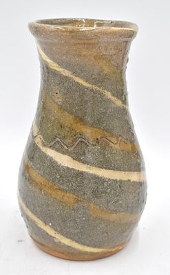 Burlon B. Craig Swirlware Pottery Vase. 8.75 inches by 5 inches, stamped on bottom, no damage 