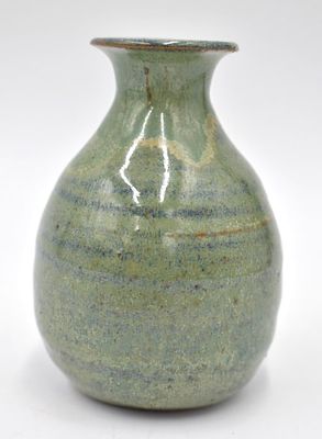 Desmond Maurice Clover Stoneware Pottery Vase. 3.75 inches by 2.75 inches, stamped and signed on 