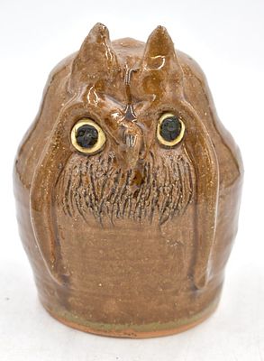 Reggie & Flossie Meaders Folk Art Owl Sculpture. 6.5 inches by 5 inches, signed on the back, no 