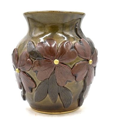 Anita Meaders Dogwood Flower Vase. 8.25 inches tall by 7 inches wide, Meaders Family dogwood 