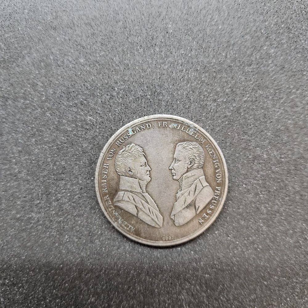 Russian Empire Medal Tsar Alexander I Friedric Wilhelm III conclusion Alliance REPLICA BIG MEDAL
. 