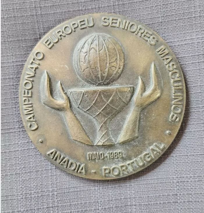 PORTUGAL MEDAL 1989 "BASCETBAL" 187 gr 78mm "VILA DE ANADIA"