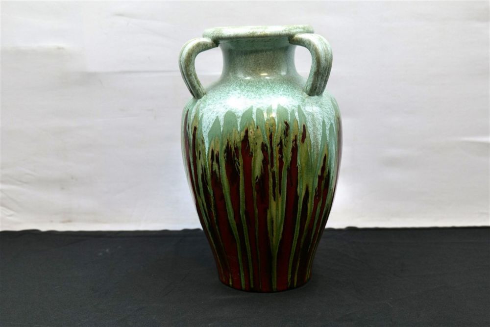 Lot 158: Art Pottery 3 Handled Tall Vase