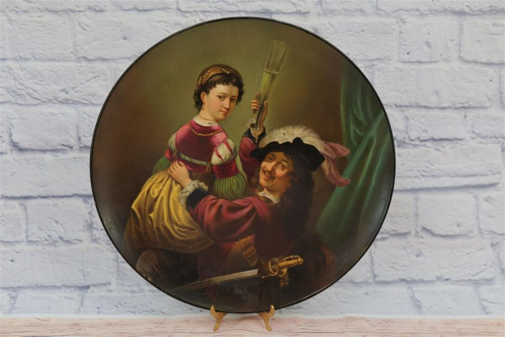 Lot 173: Oversized Hand-Painted Portrait Plate