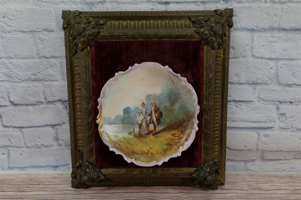 Lot 191: Framed Limoges Portrait Plate