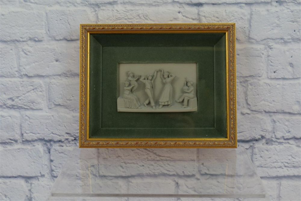 Lot 196: Framed 3-D Jasperware Style Plaque Grouping