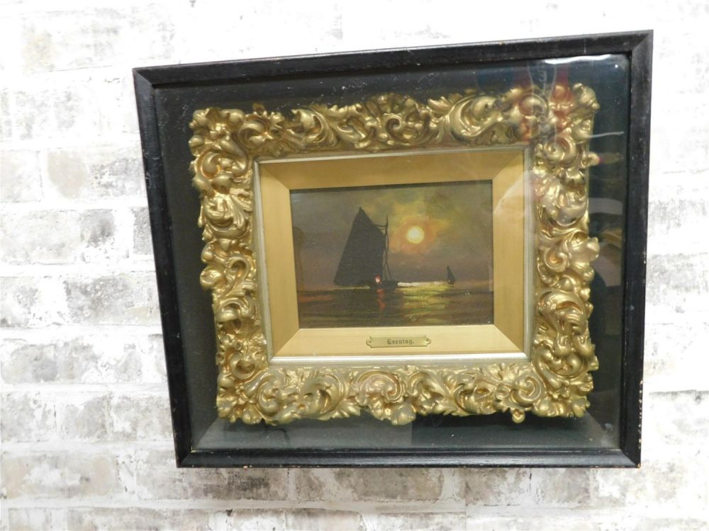 Lot 238: Oil on Canvas - Sail Boats at Sea