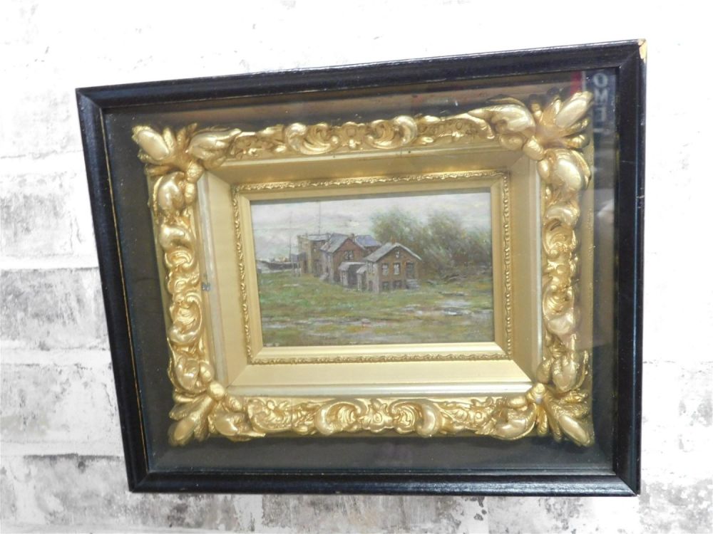 Lot 248: Oil on Wood Panel - Harbor Scene