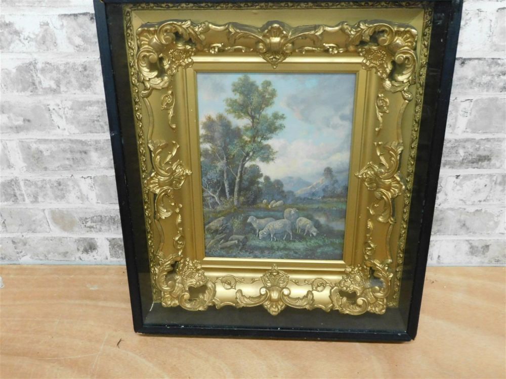 Lot 263: Oil on Canvas - Landscape with Sheep