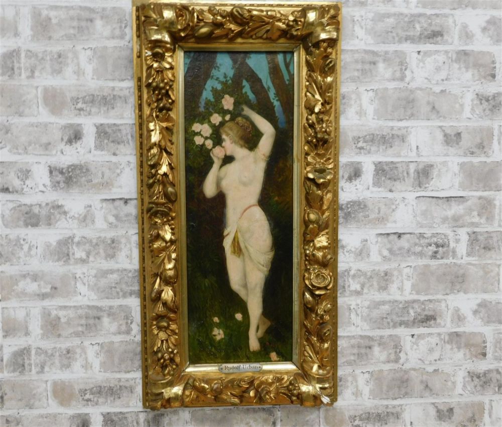 Lot 267: Oil on Canvas by Rudolf Urban - Nude Woman