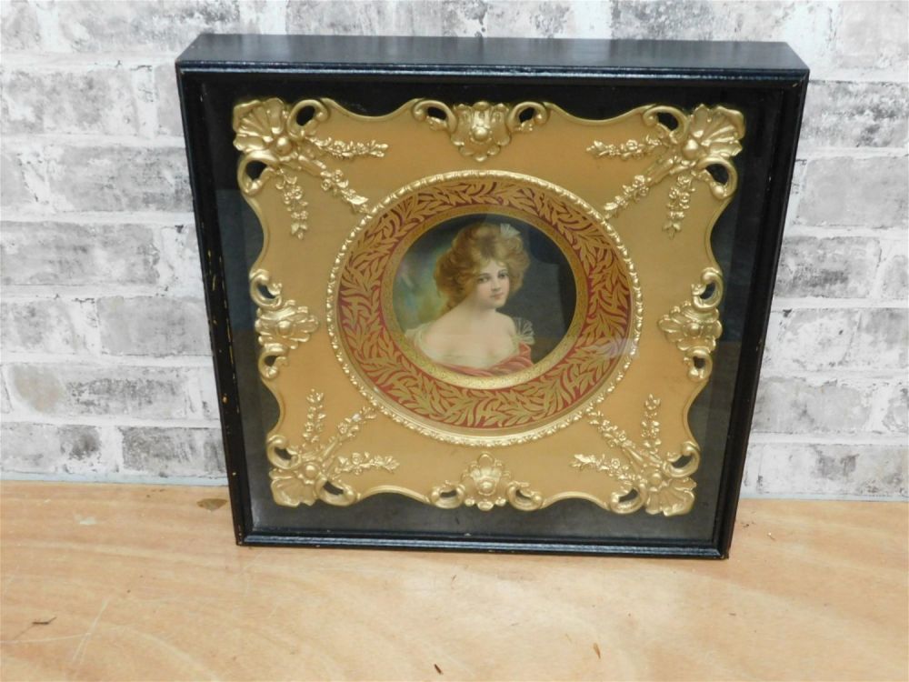 Lot 271: Framed Portrait Print on Tin