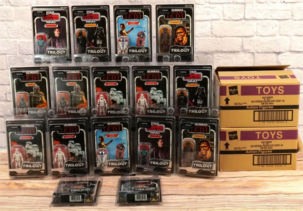 Lot 237: Two Cases of Star Wars Trilogy 3.75" Figures - 16 Pcs
