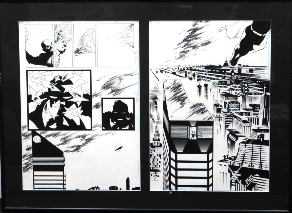 Lot 160: Superman Original Comic Art - 2 Consecutive Pages