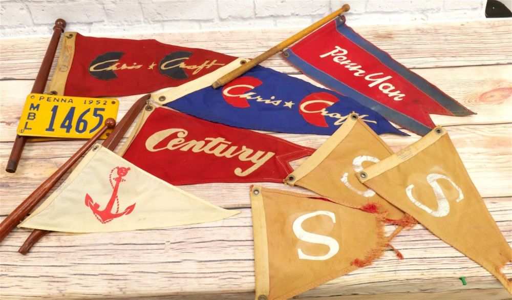 Lot 170: Lot of 8 Vintage Boat Flags/Pennants