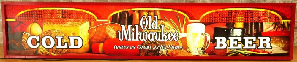 Lot 196: Old Milwaukee Gold Beer Bar Back Sign