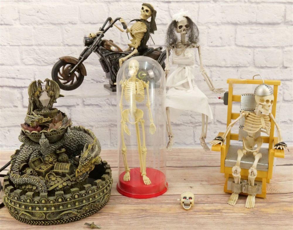 Lot 212: Lot of Skeletons and Gothic Items