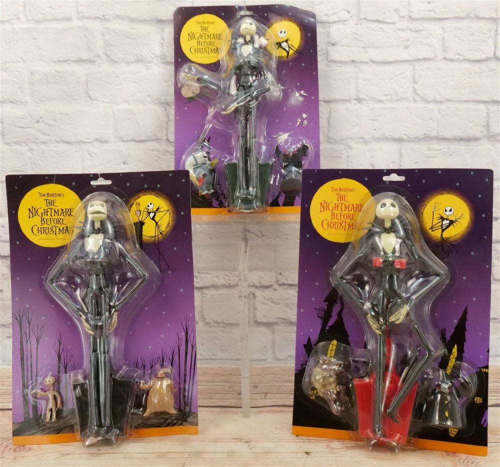 Lot 158: Lot of 3 Nightmare Before Christmas Jack Skellington Action Figures