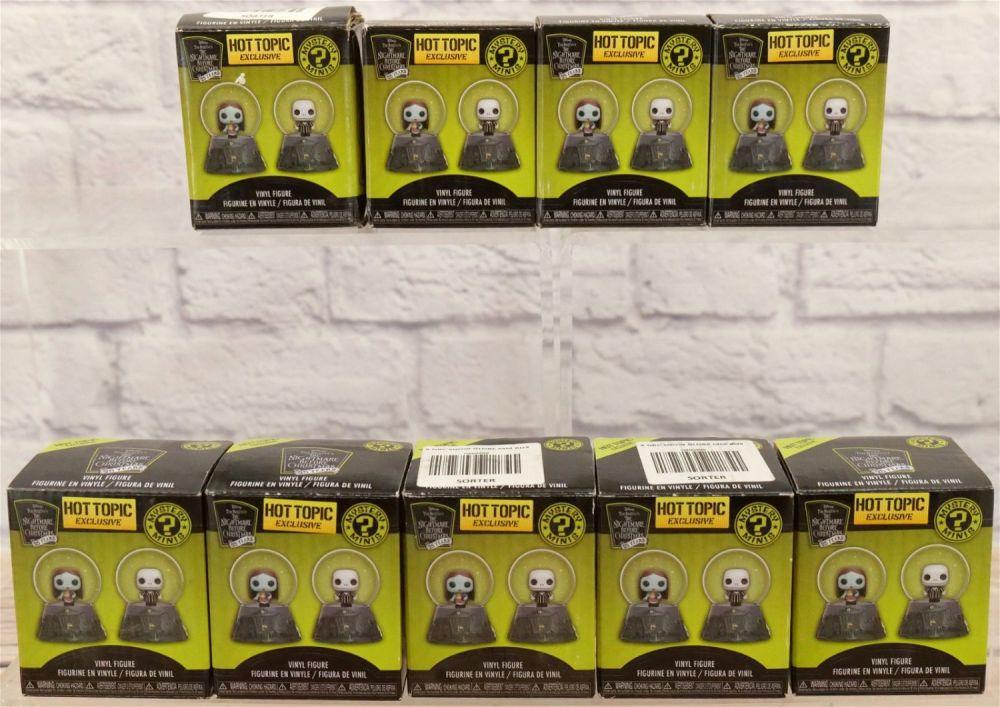 Lot 160: Lot of 9 Funko Nightmare Before Christmas Mystery Minis Snowglobes