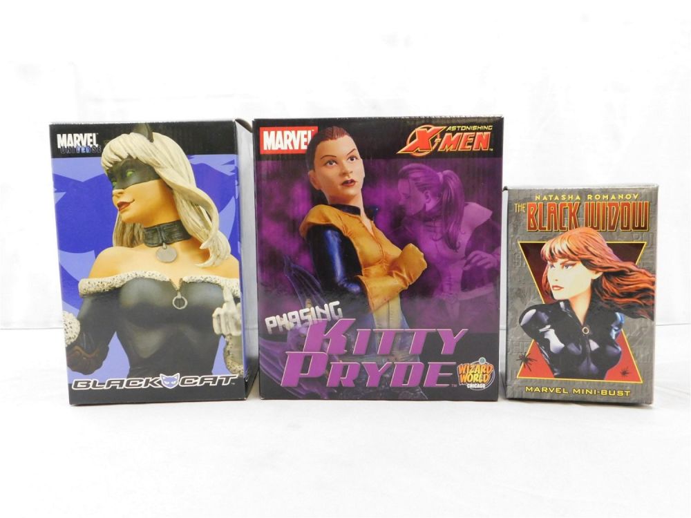 Lot 188: Lot of 3 Marvel Bust Statues