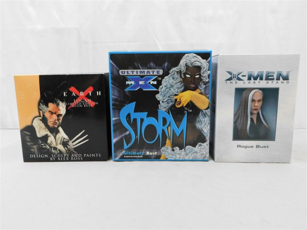 Lot 190: Lot of 3 Marvel Bust Statues