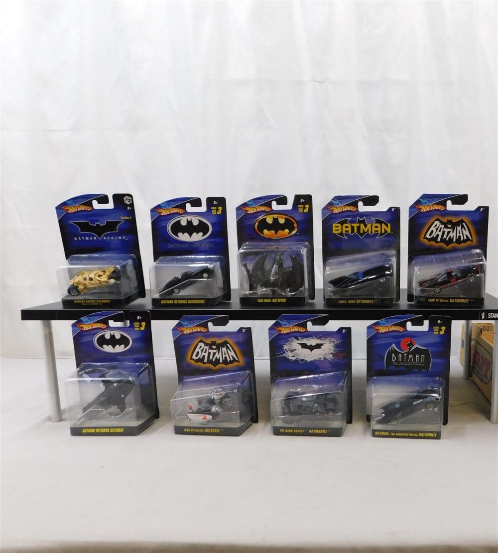 Lot 216: Lot of 9 Hot Wheels Batman Diecast Cars