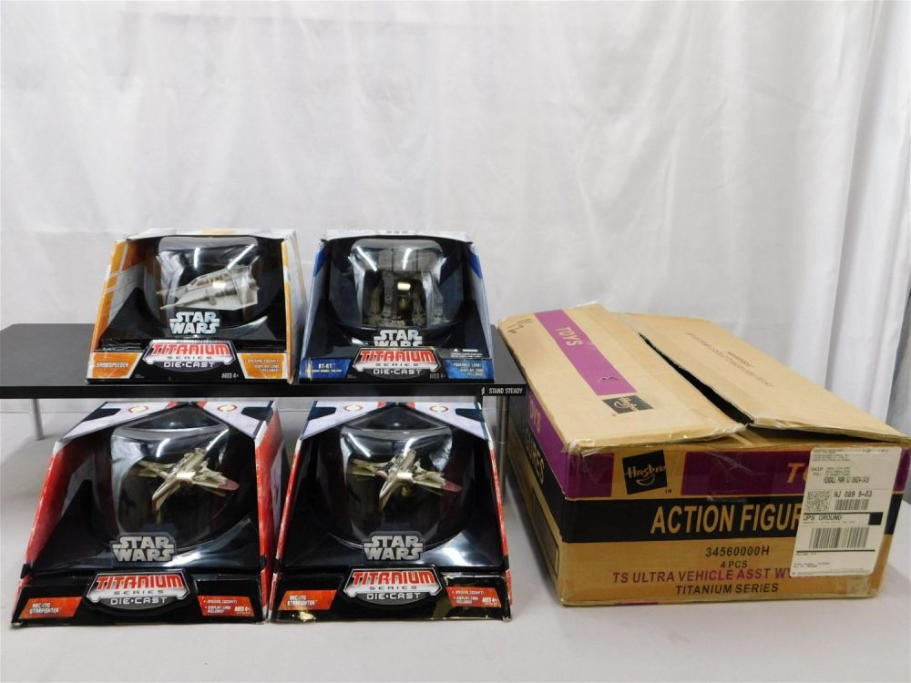 Lot 252: Lot of 4 Star Wars Titanium Series Diecast Vehicles