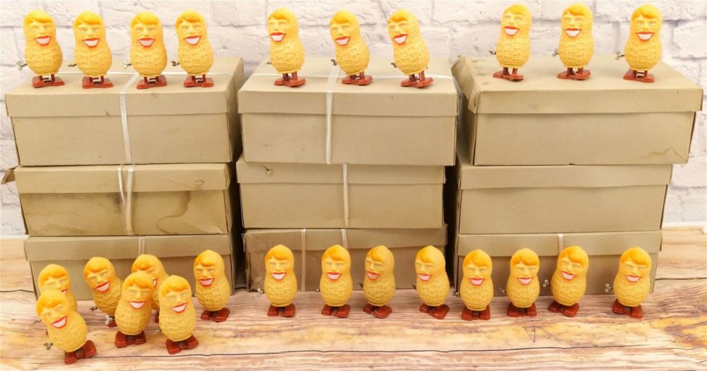 Lot 280: Enormous Lot of Jimmy Carter Wind-Up Peanut Figures
