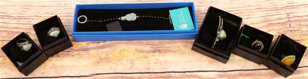Lot 186: Lot of Sterling and Jade of Yesteryear Jewelry