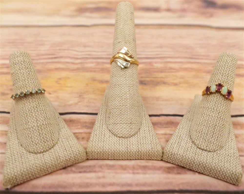 Lot 216: Lot of Three 10k Ladies Rings