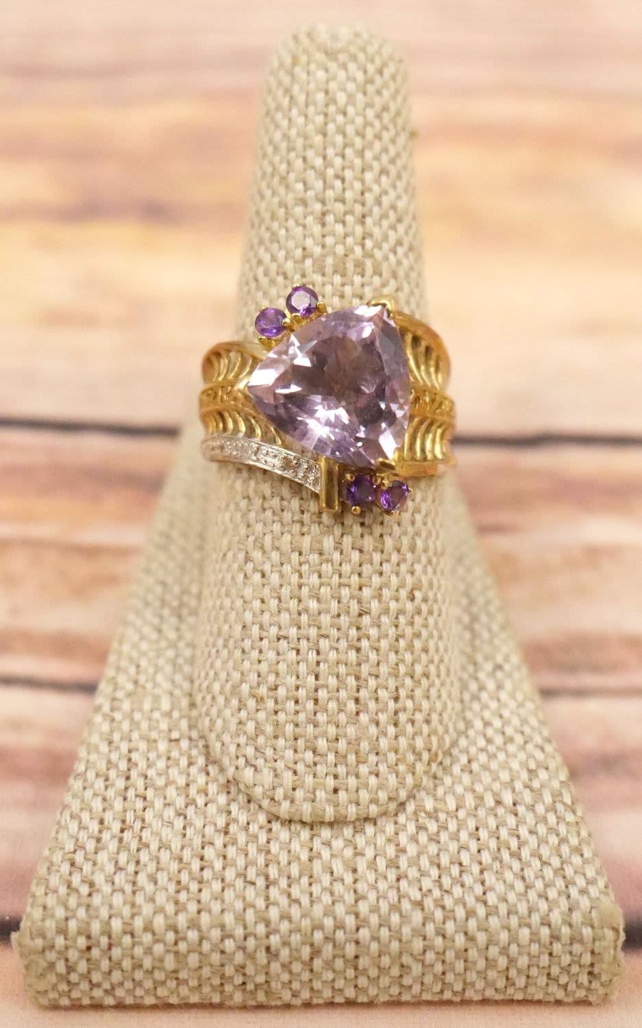 Lot 217: 10k Amethyst and Diamond Ladies Ring