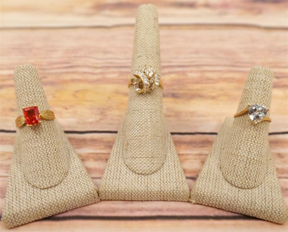 Lot 220: Lot of Three 10k Rings