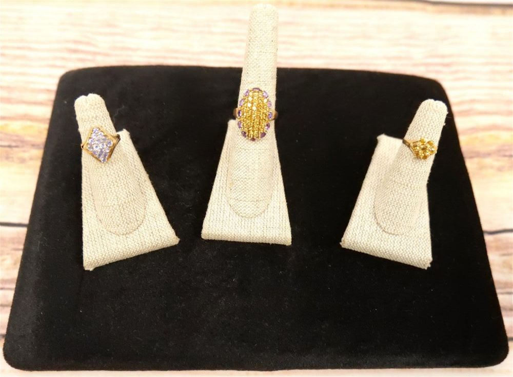 Lot 227: Lot of 3 10k Yellow Gold Ladies Rings