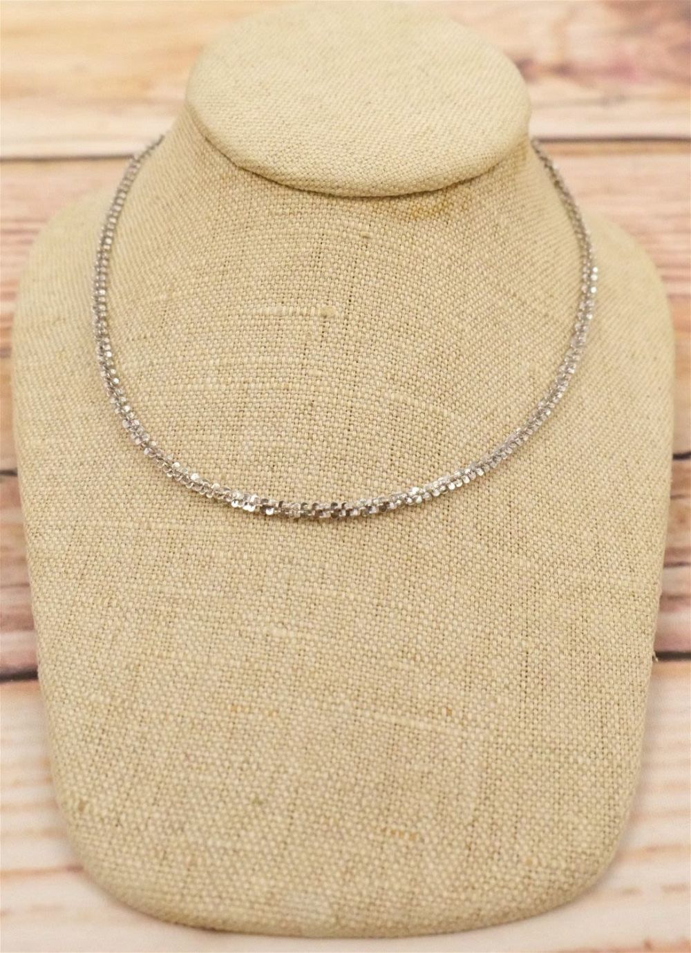 Lot 242: 14k White Gold Necklace