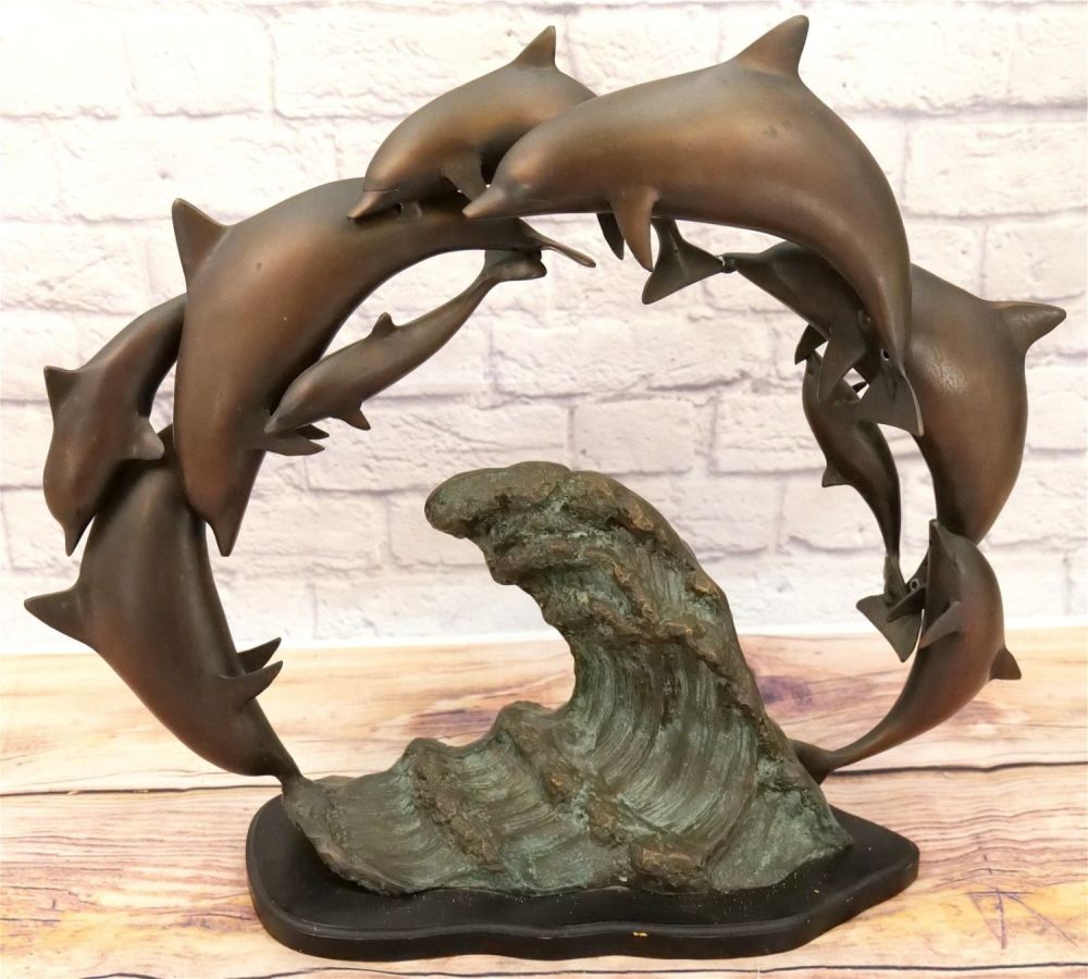 Lot 202: Bronze Statue of Dolphin Family
