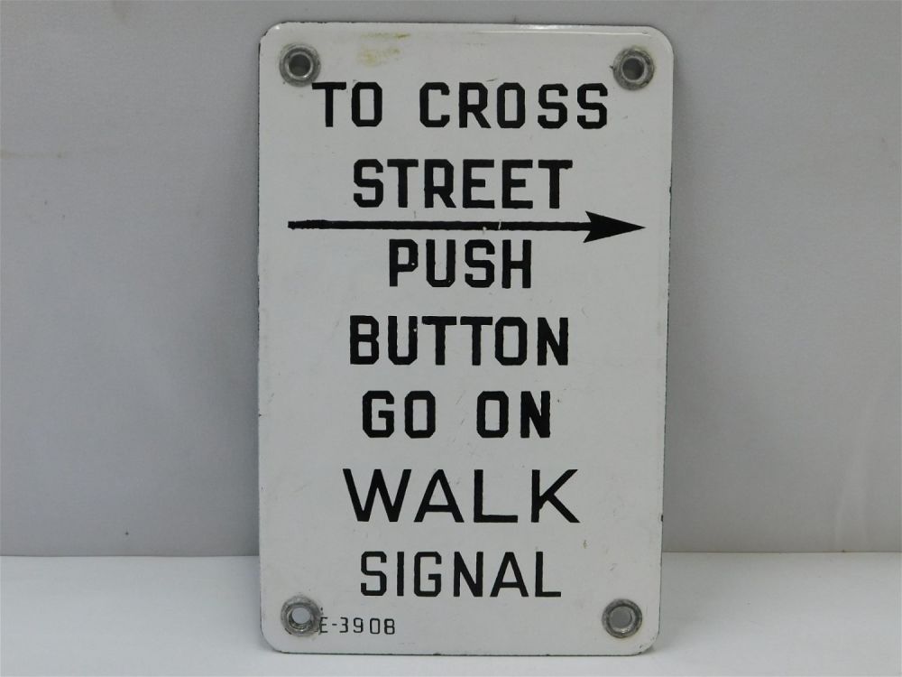 Lot 162: Vintage Street Crossing Porcelain Sign