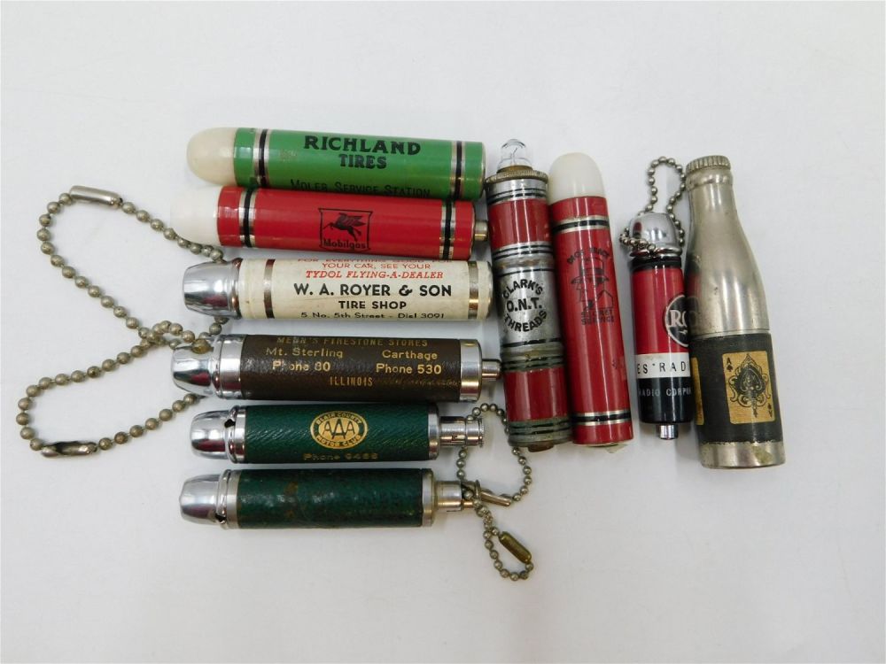 Lot 167: Lot of 10 Advertising and Promotional Pocket and Keychain Flashlights