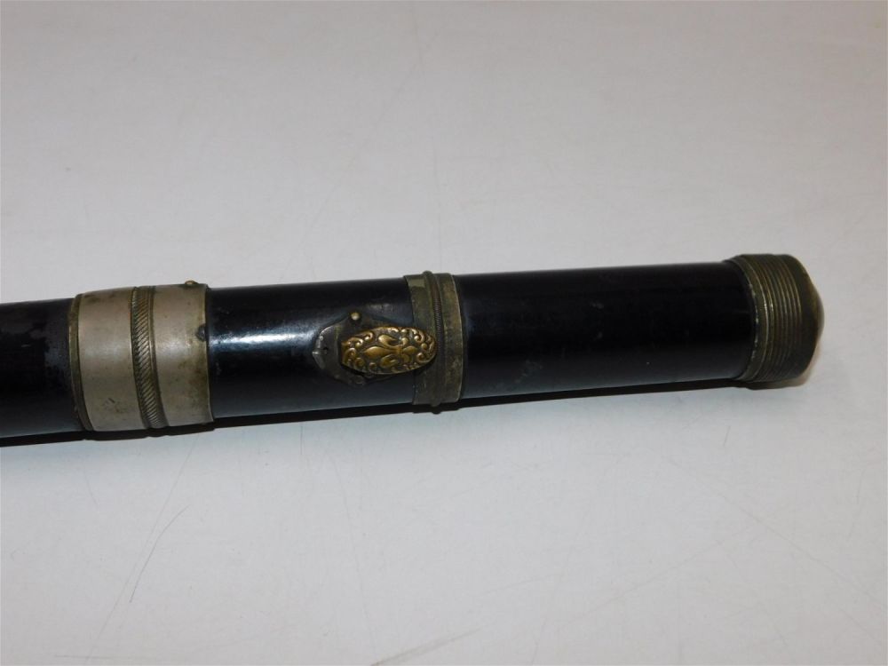 Lot 179: Vintage Bullseye Lens Flashlight Top Walking Stick