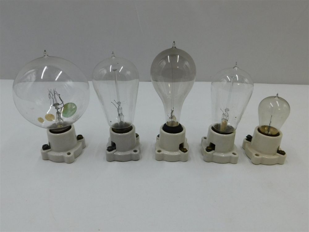 Lot 185: Lot of 5 Antique Handmade Lightbulbs