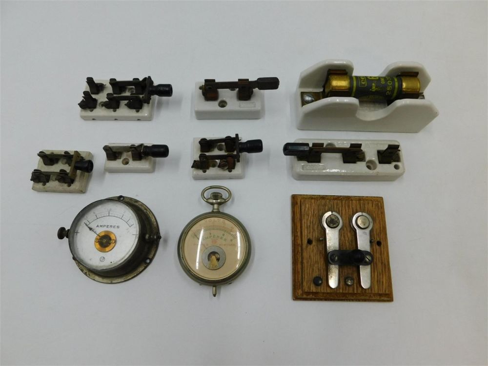 Lot 209: Lot of Various Circuit Breakers and Amp Meters