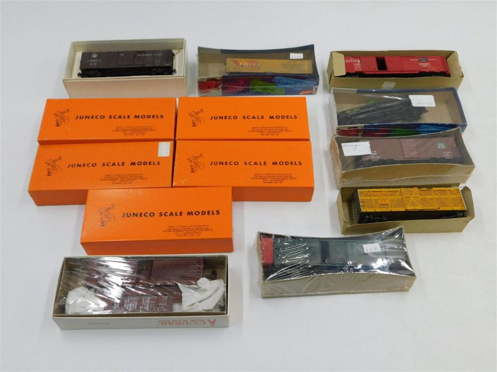 Lot 177: Lot of 13 HO Scale Rolling Stock Trains and Kits