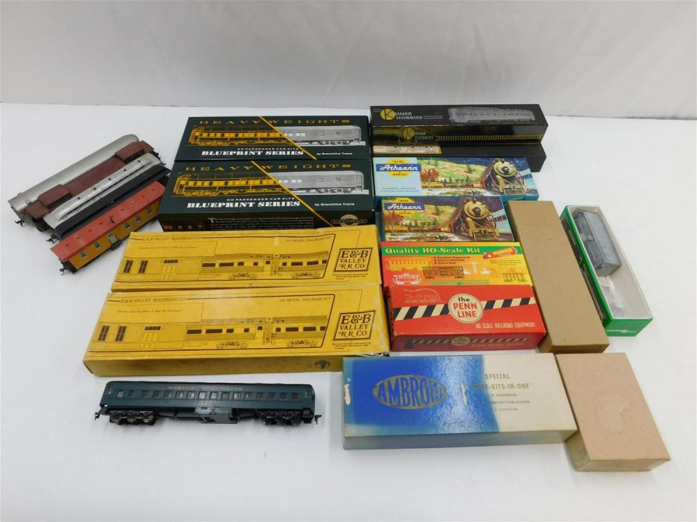 Lot 183: Large Lot of HO Scale Loose Rolling Stock and Box Kits