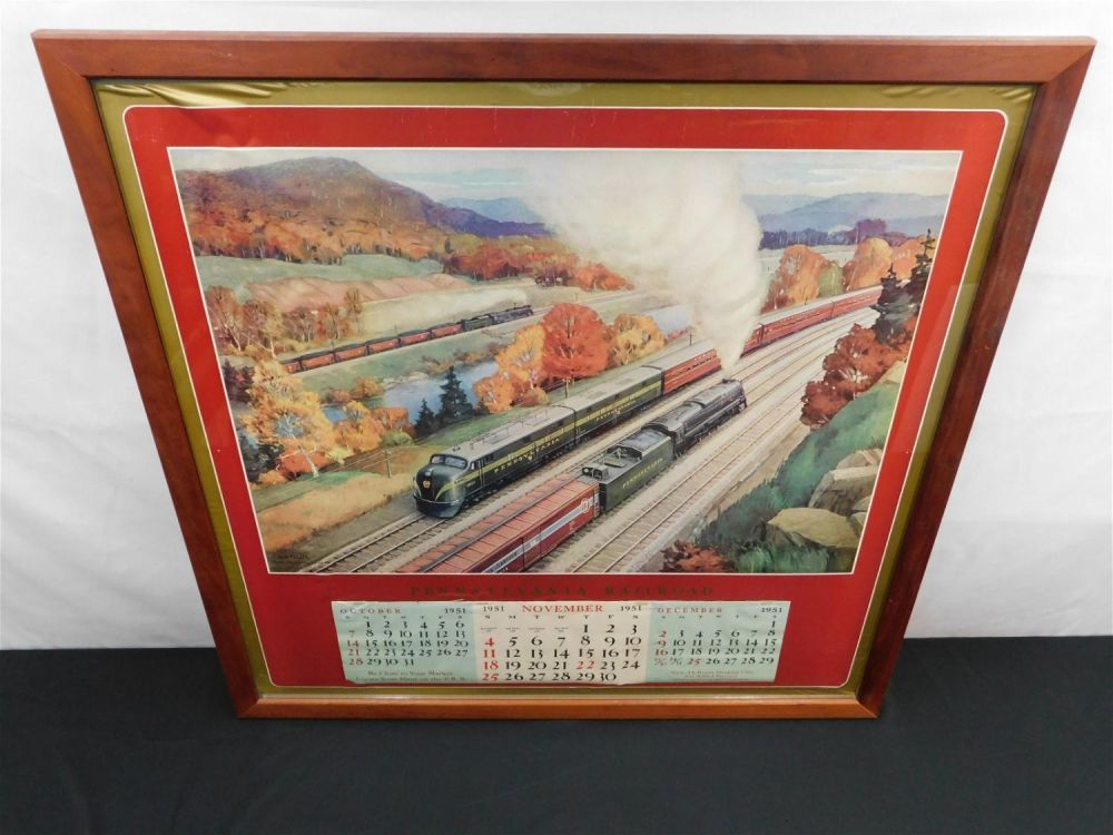 Lot 216: 1950 Pennsylvania Railroad Calendar Display
