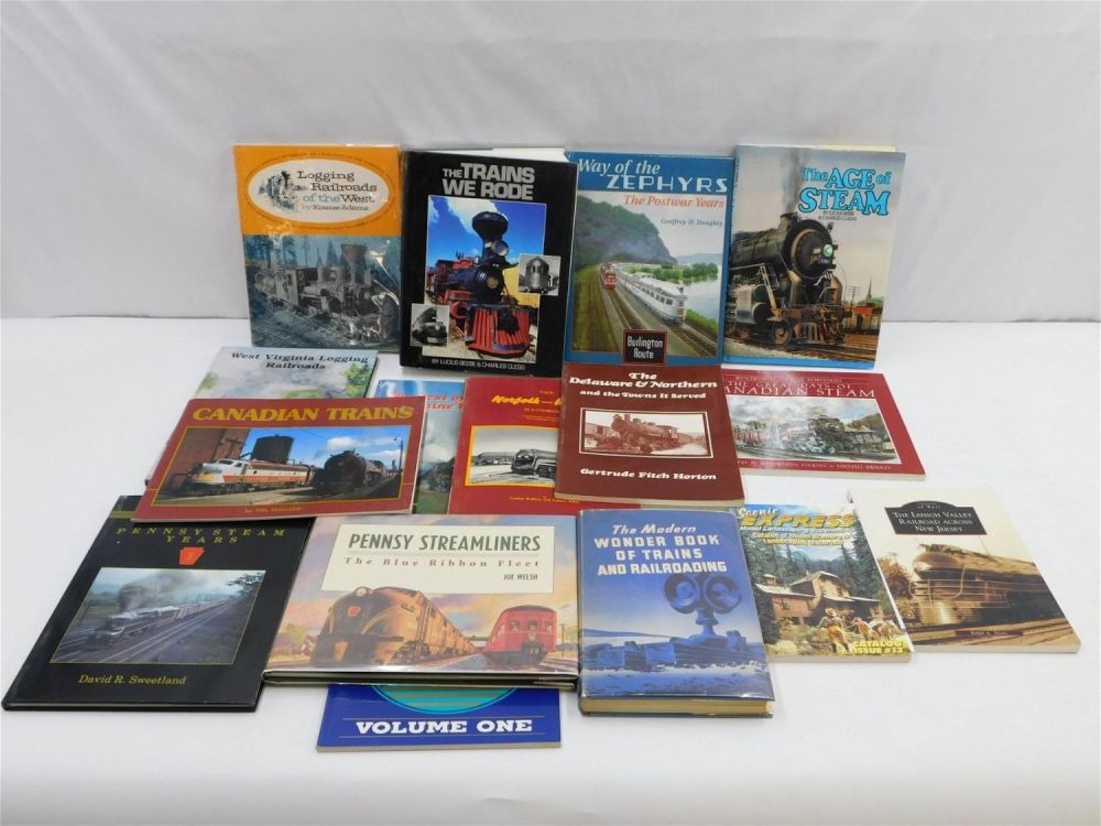 Lot 221: Large Lot of Mostly Hardcover Train Books