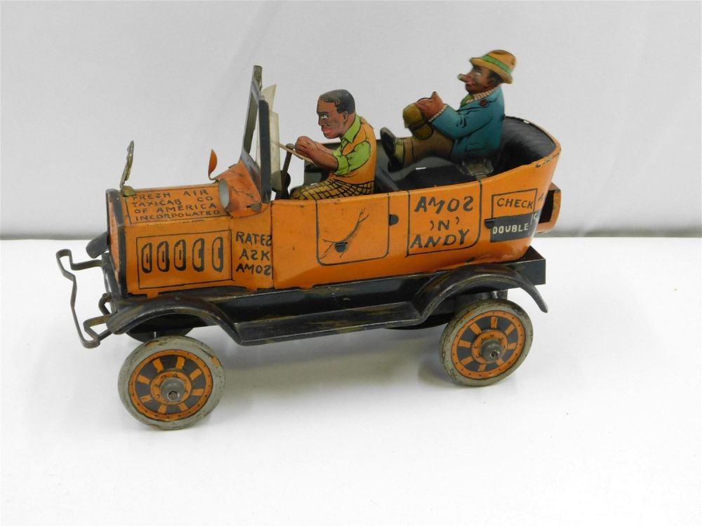 Lot 184: Vintage Marx Amos N Andy Fresh Air Taxi Cab Tin Litho Toy